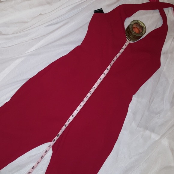 NWT! Sz4 Tall Guess Victoria Red halter jumpsuit. - Picture 5 of 8